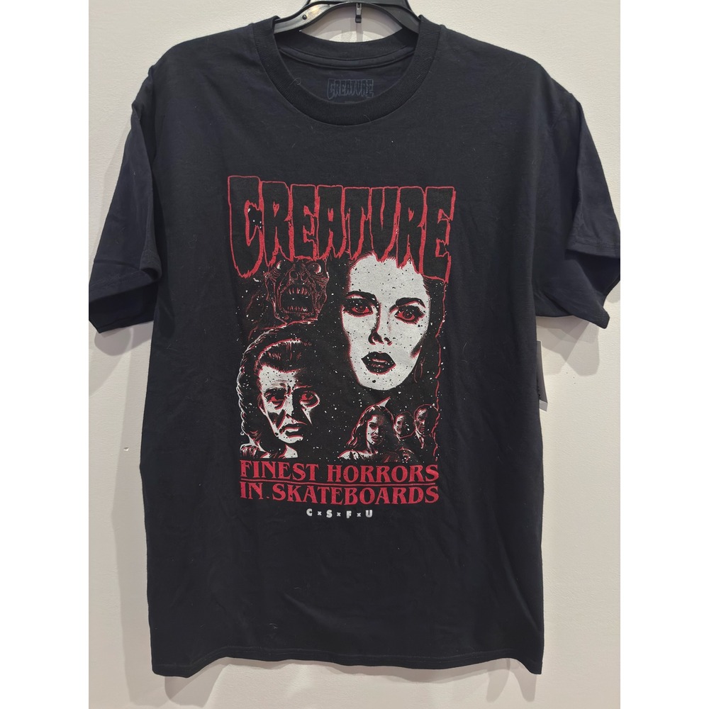 Creature Skateboards Finest Horrors Black Graphic T-Shirt Mens Medium New